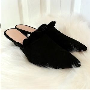 Loeffler Randall black suede kitten heel mule
